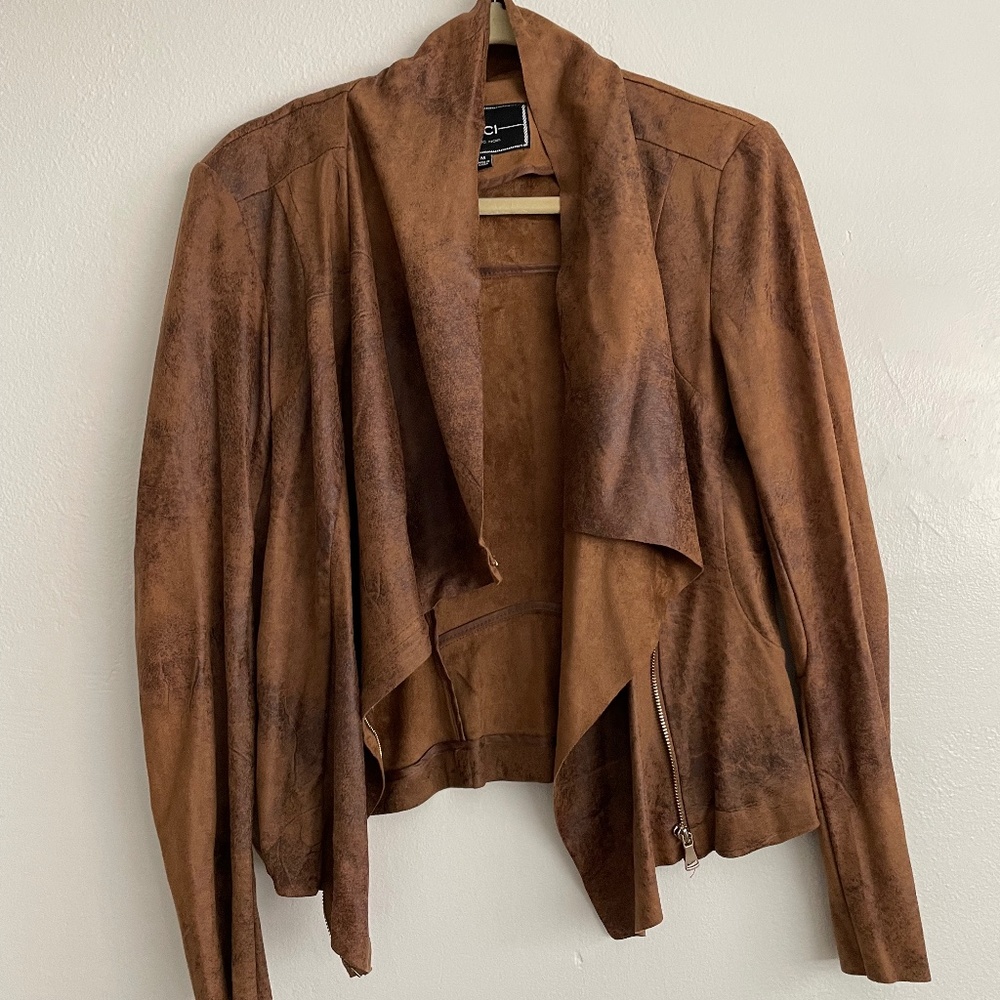 Blanc Nior Faux Leather Moto Jacket